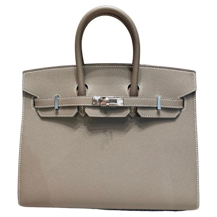 Structured Taupe Top Handle Bag — B03